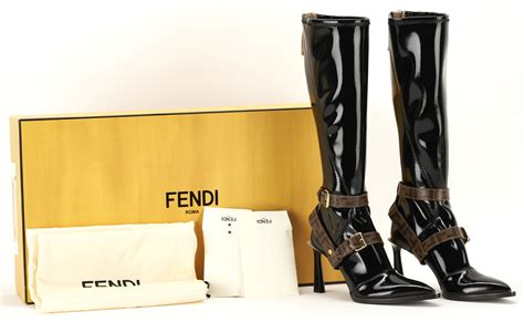 fendi patent knee high boots